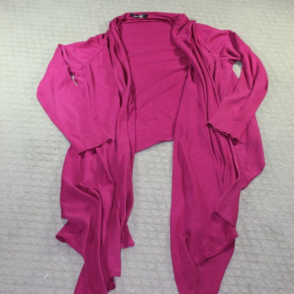 Daisy Fuentes Size Large Fuchsia Tie / Drape Cardigan - Picture 1 of 8